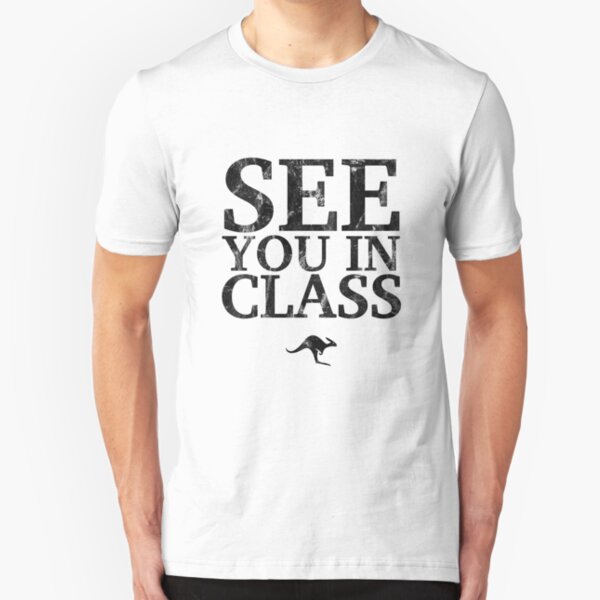See You In Class (Black) Slim Fit T-Shirt
