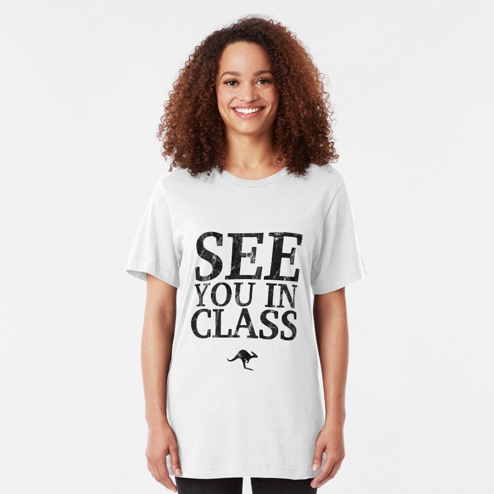 See You In Class (Black) Slim Fit T-Shirt