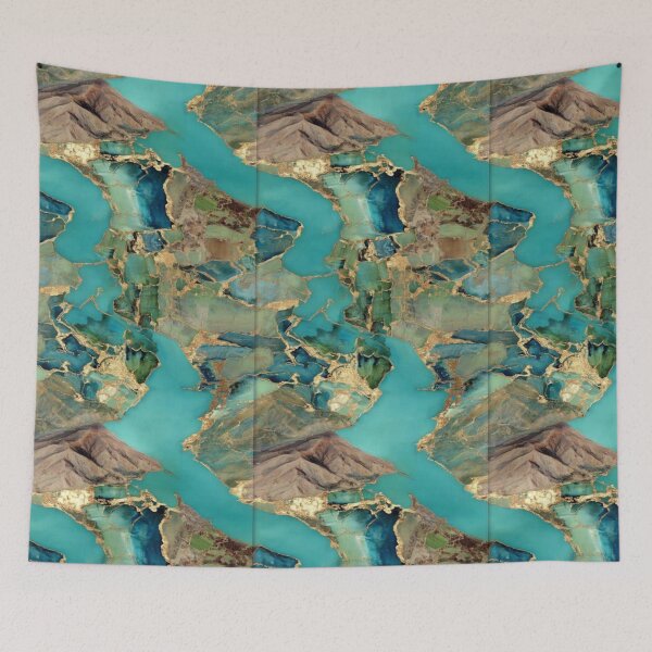 Item preview, Transformative Teal Kintsugi Mapscape designed and sold by Ewa Miller.