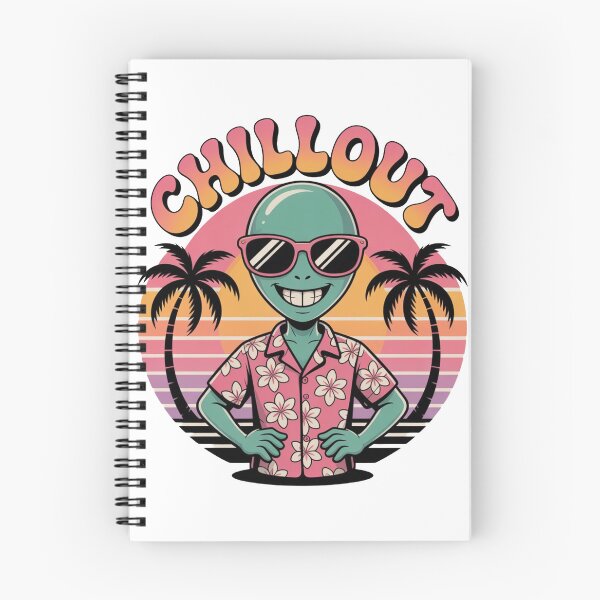 Item preview, Too Chill Alien T-Shirt – Retro Tropical Sunset Style designed and sold by KapiPrint.