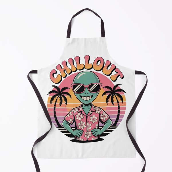Item preview, Too Chill Alien T-Shirt – Retro Tropical Sunset Style designed and sold by KapiPrint.