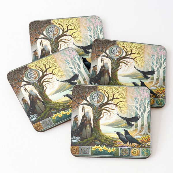 Item preview, Odin and the Changing Seasons | Norse Mythology & World Tree Fantasy Art designed and sold by Stoneflower-Art.