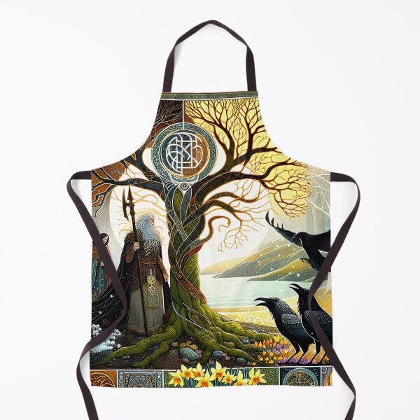 Item preview, Odin and the Changing Seasons | Norse Mythology & World Tree Fantasy Art designed and sold by Stoneflower-Art.