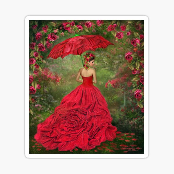 Item preview, Woman In The Rose Gown designed and sold by Carol  Cavalaris.