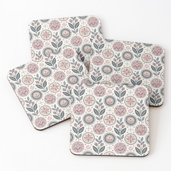Item preview, Nordic Folk Rose Rosettes | Scandinavian Romantic Folk designed and sold by Shuga-Design.