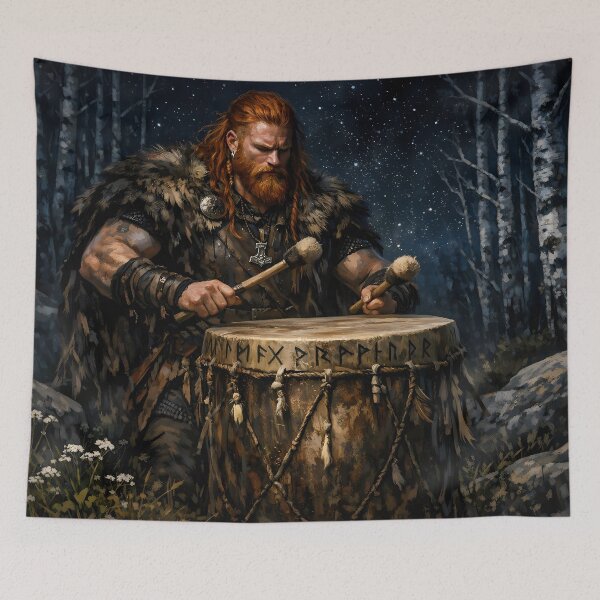 Item preview, Viking Drummer in a Forest designed and sold by cuprum.