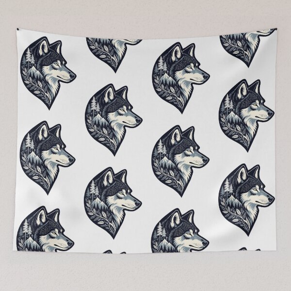 Item preview, Wolf silhouette designed and sold by PrintLabStudio.