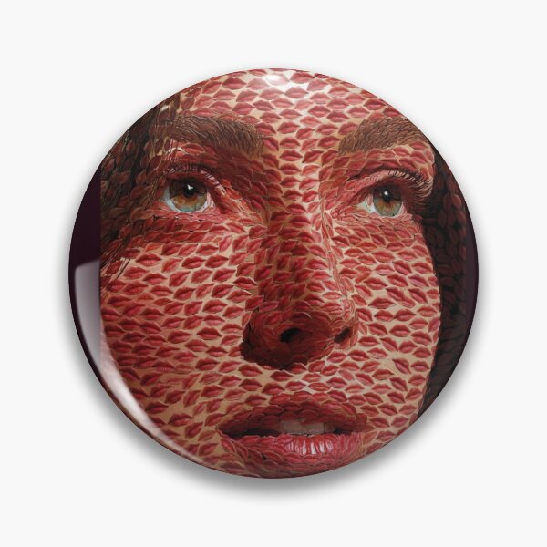 Item preview, Lips Mosaic Girl - Surreal Red Kiss Portrait designed and sold by AiDigitalSanctum.