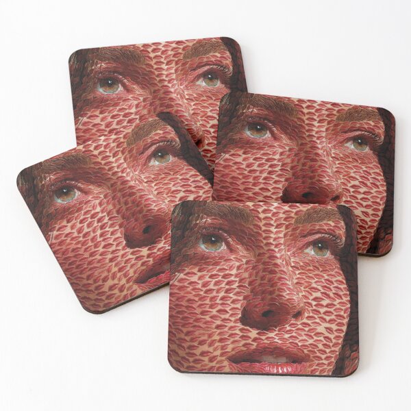 Item preview, Lips Mosaic Girl - Surreal Red Kiss Portrait designed and sold by AiDigitalSanctum.