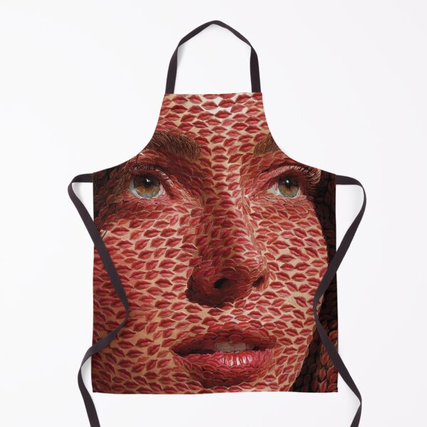 Item preview, Lips Mosaic Girl - Surreal Red Kiss Portrait designed and sold by AiDigitalSanctum.