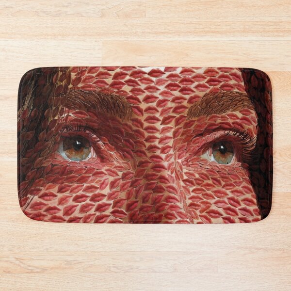 Item preview, Lips Mosaic Girl - Surreal Red Kiss Portrait designed and sold by AiDigitalSanctum.