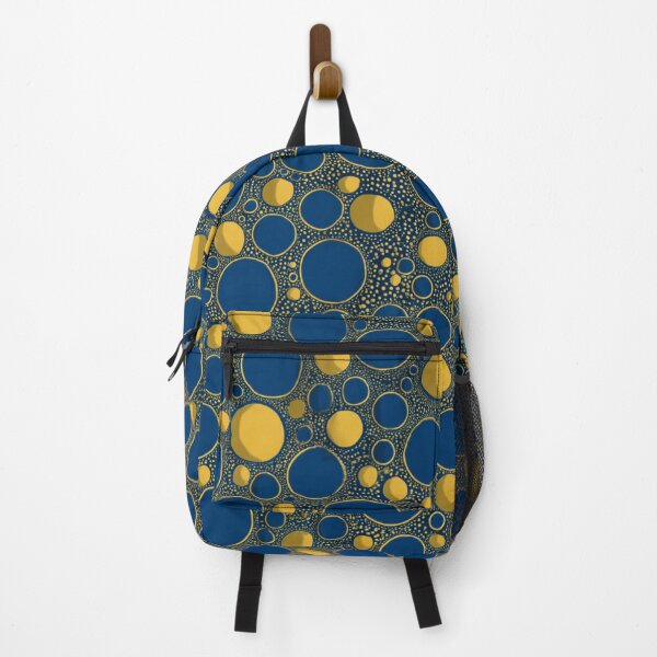 Item preview, Cosmic Aura - Gilded Infinity Dots in Blue & Gold designed and sold by Ewa Miller.