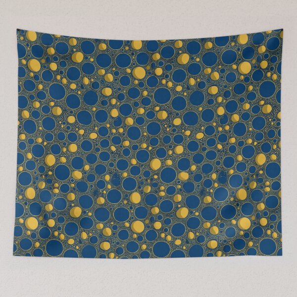 Item preview, Cosmic Aura - Gilded Infinity Dots in Blue & Gold designed and sold by Ewa Miller.