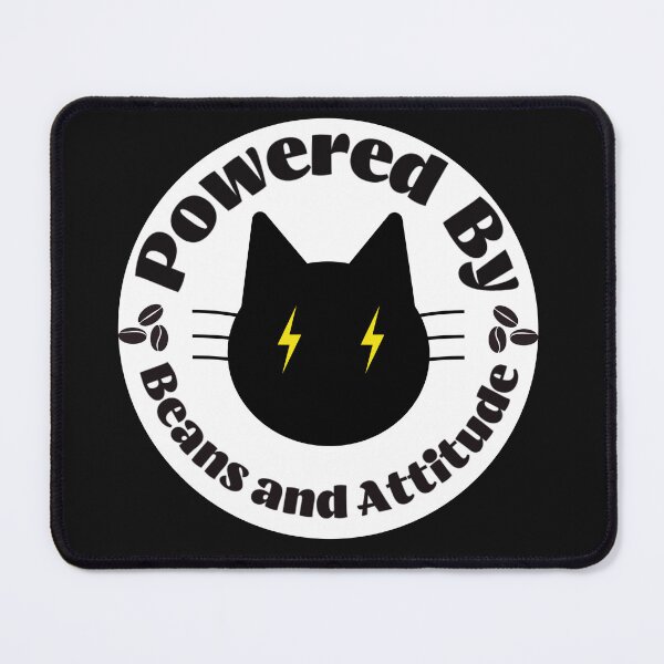 Item preview, Powered by Beans & Attitude - Minimalist Coffee Cat Logo Tee designed and sold by Feliciano3.