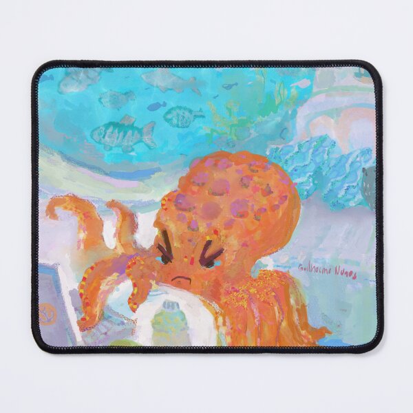 Item preview, An octopus throwing a tantrum because people are saying bad things about his favorite band on the internet. designed and sold by guilhernunes.