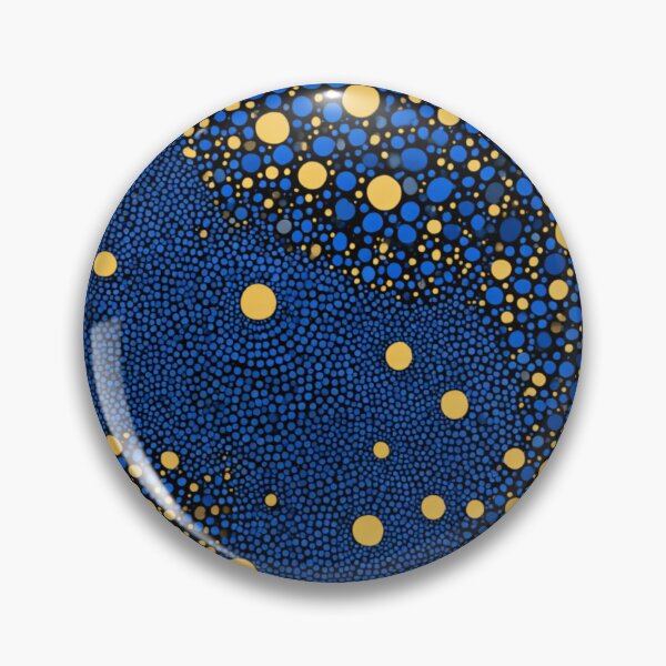 Item preview, Cosmic Aura - Gilded Infinity Dots in Blue & Gold designed and sold by Ewa Miller.