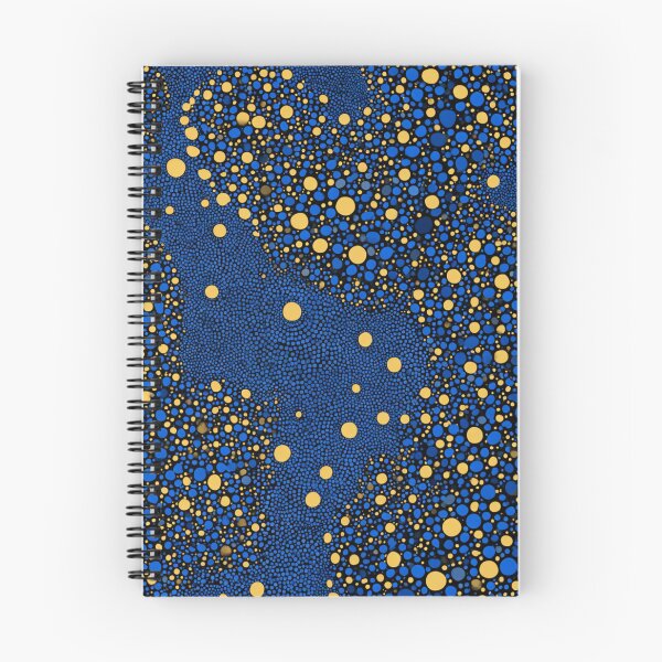 Item preview, Cosmic Aura - Gilded Infinity Dots in Blue & Gold designed and sold by Ewa Miller.