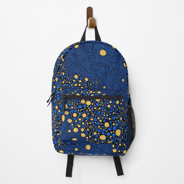 Item preview, Cosmic Aura - Gilded Infinity Dots in Blue & Gold designed and sold by Ewa Miller.