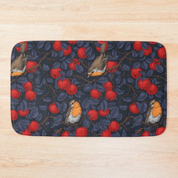 Item preview, Robins in the apple tree/blue and red  designed and sold by Katerina Mitkova Kirilova.