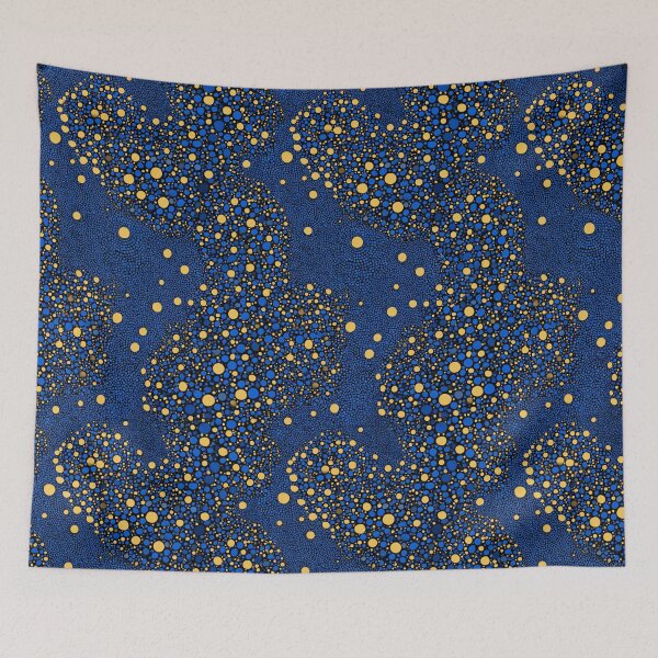 Item preview, Cosmic Aura - Gilded Infinity Dots in Blue & Gold designed and sold by Ewa Miller.