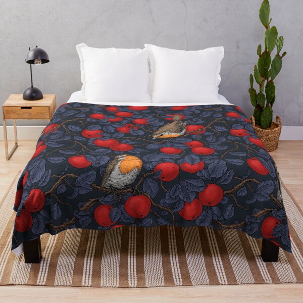 Item preview, Robins in the apple tree/blue and red designed and sold by Katerina Mitkova Kirilova.