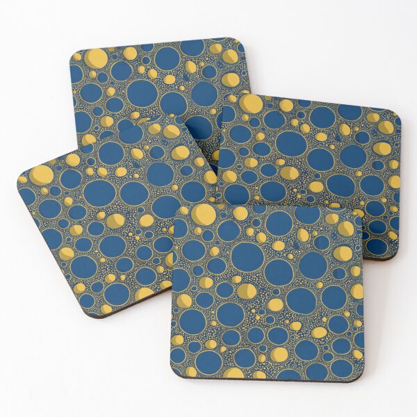 Item preview, Cosmic Aura - Gilded Infinity Dots in Blue & Gold designed and sold by Ewa Miller.