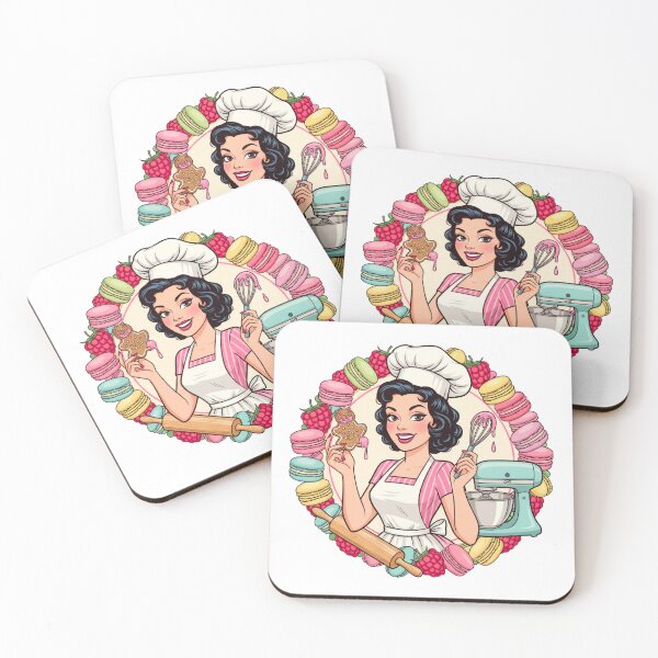 Item preview, Cute Pastry Chef Woman Sticker – Vintage Baking & Dessert Illustration designed and sold by C3J7.