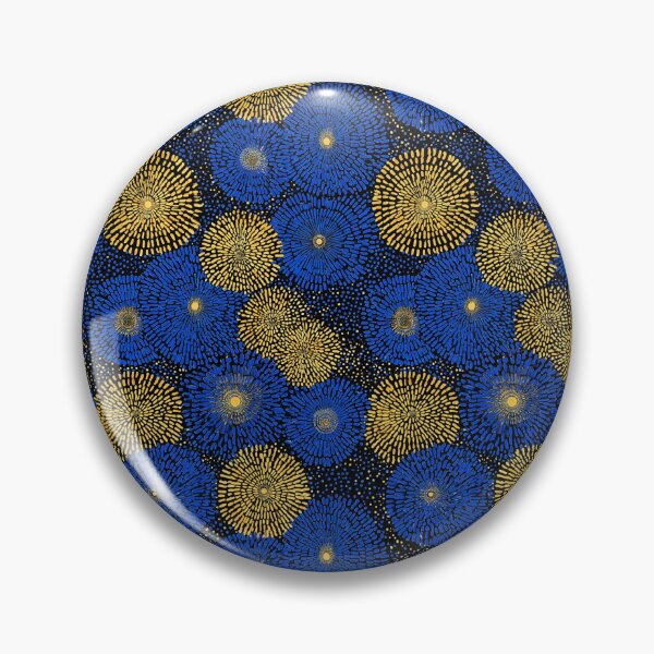 Item preview, Cosmic Aura - Gilded Infinity Dots in Blue & Gold designed and sold by Ewa Miller.