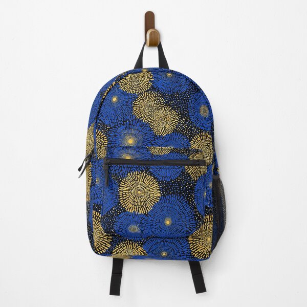 Item preview, Cosmic Aura - Gilded Infinity Dots in Blue & Gold designed and sold by Ewa Miller.