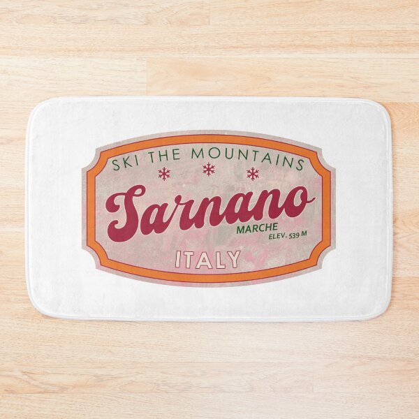 Item preview, Sarnano, Italy, Marche, Ski, textured skiing badge designed and sold by Wanderful-roads.