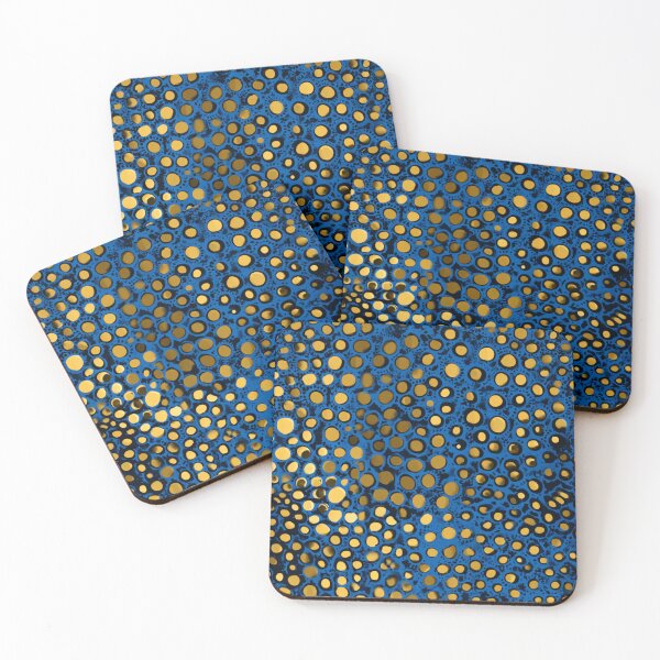 Item preview, Cosmic Aura: Gilded Infinity Dots in Blue & Gold designed and sold by Ewa Miller.
