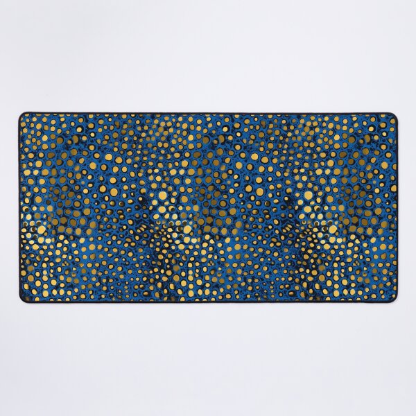 Item preview, Cosmic Aura: Gilded Infinity Dots in Blue & Gold designed and sold by Ewa Miller.