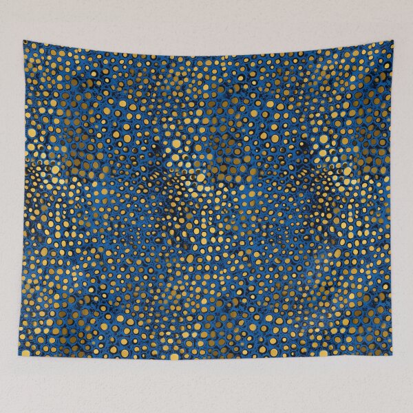 Item preview, Cosmic Aura: Gilded Infinity Dots in Blue & Gold designed and sold by Ewa Miller.