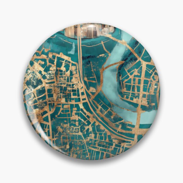 Item preview, Transformative Teal Kintsugi Mapscape designed and sold by Ewa Miller.