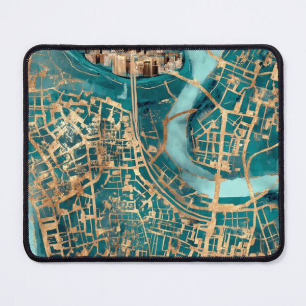 Item preview, Transformative Teal Kintsugi Mapscape designed and sold by Ewa Miller.