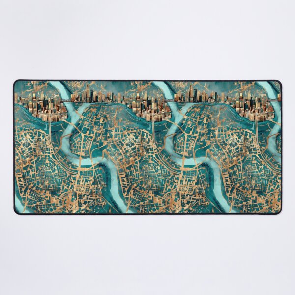 Item preview, Transformative Teal Kintsugi Mapscape designed and sold by Ewa Miller.
