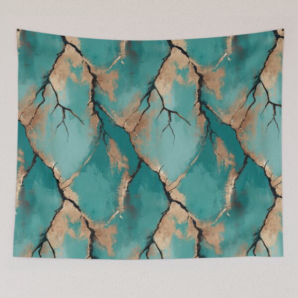 Item preview, Transformative Teal Kintsugi Mapscape designed and sold by Ewa Miller.