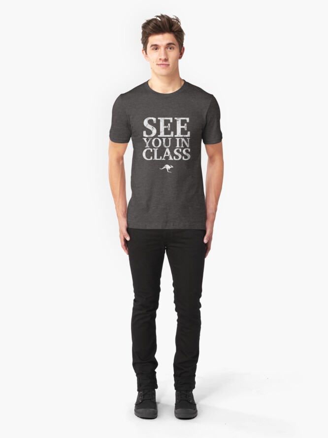 Alternate view of See You In Class (White) Slim Fit T-Shirt