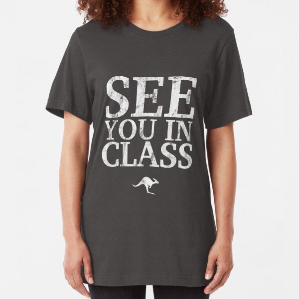 See You In Class (White) Slim Fit T-Shirt