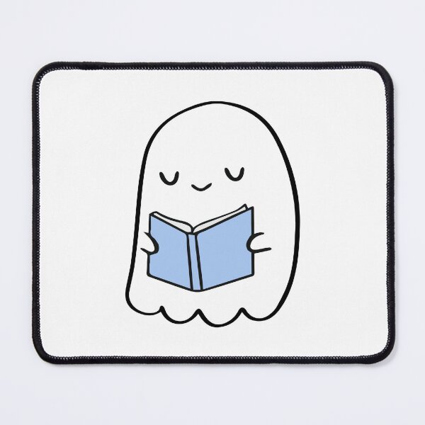 Item preview, Ghost Reading a Book – Cute Cozy Blue Kawaii Illustration designed and sold by Cannaxes Studio.