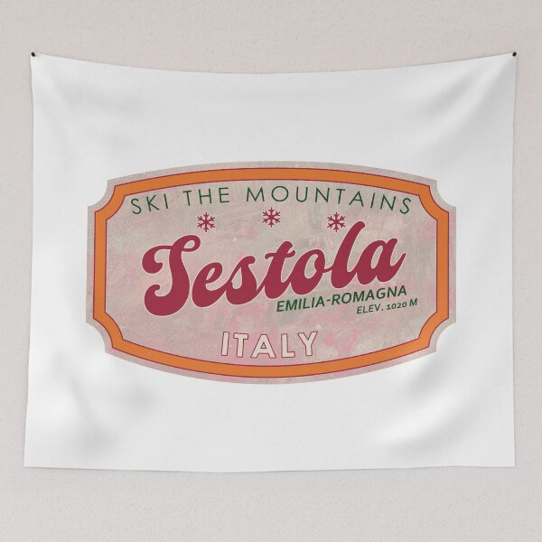 Item preview, Sestola, Italy, Emilia-Romagna, Ski, textured skiing badge designed and sold by Wanderful-roads.