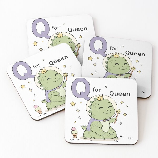 Item preview, Cute Dinosaur Queen – Letter Q Alphabet Kawaii Art designed and sold by MeeraArts&Crafts.
