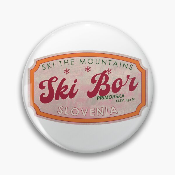 Item preview, Ski Bor, Slovenia, Primorska, Ski, textured skiing badge designed and sold by Wanderful-roads.
