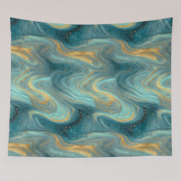 Item preview, Celestial Azure & Molten Gold Agate Dream designed and sold by Ewa Miller.