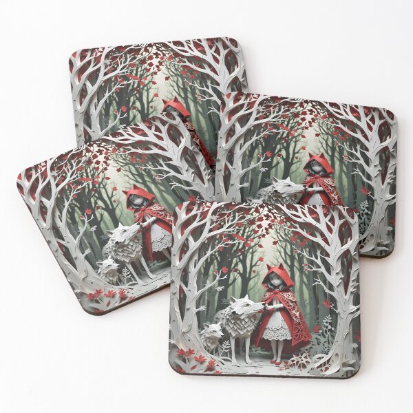 Item preview, Red Riding Hood Collage Themed Art - Wall art, mugs, bags designed and sold by ReverieTown.