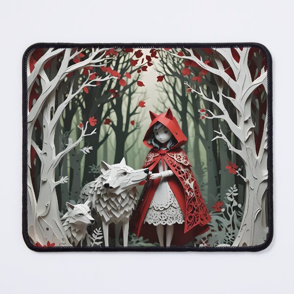Artikelvorschau, Kunst im Rotkäppchen-Collage-Stil – Wandbilder, Tassen, Taschen entworfen und verkauft von ReverieTown.