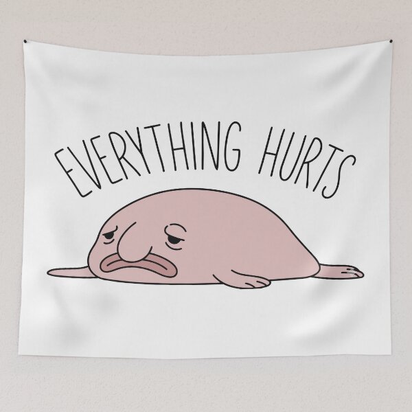 Item preview, Everything Hurts Sad Blobfish Meme designed and sold by Petzzz.