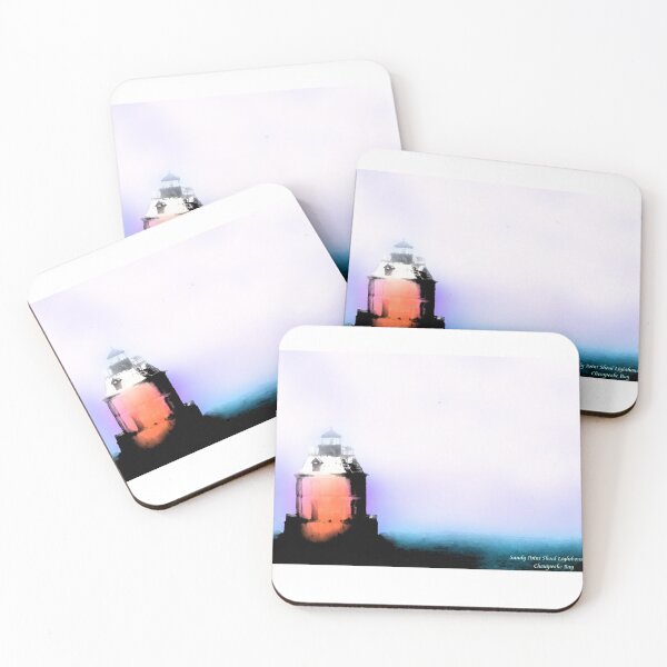 Item preview, Sandy Point Shoal Lighthouse – Maryland Coastal Landmark Art with Dreamy Pastel Sky designed and sold by Artondra Hall.