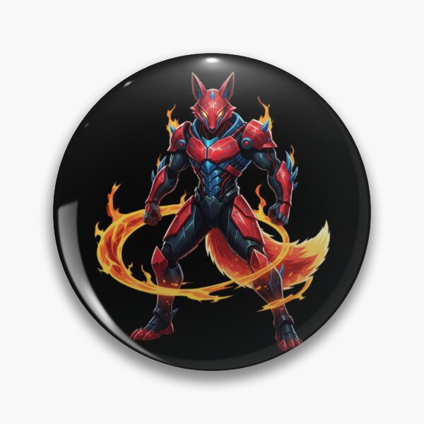 Item preview, Flame Cyber Fox Warrior – Futuristic Fire Mecha Animal Art designed and sold by FORYOUOFFICIAL.