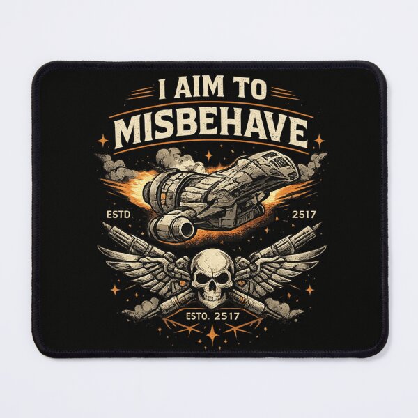 Item preview, I Aim To Misbehave Retro Sci-Fi Rebel Essential T-Shirt designed and sold by JordanInk Studio.